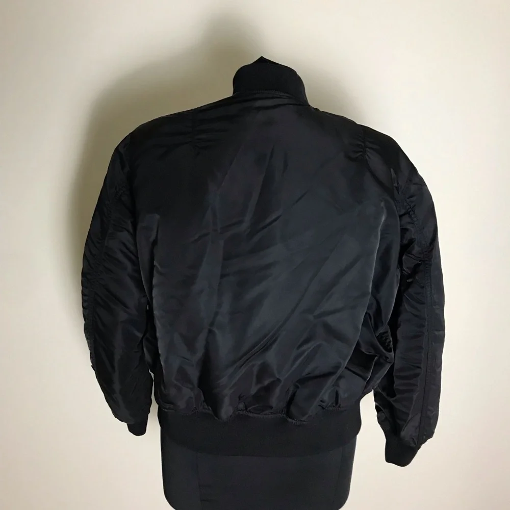 Uniqlo Black Satin Bomber Jacket - Picture 3 of 7
